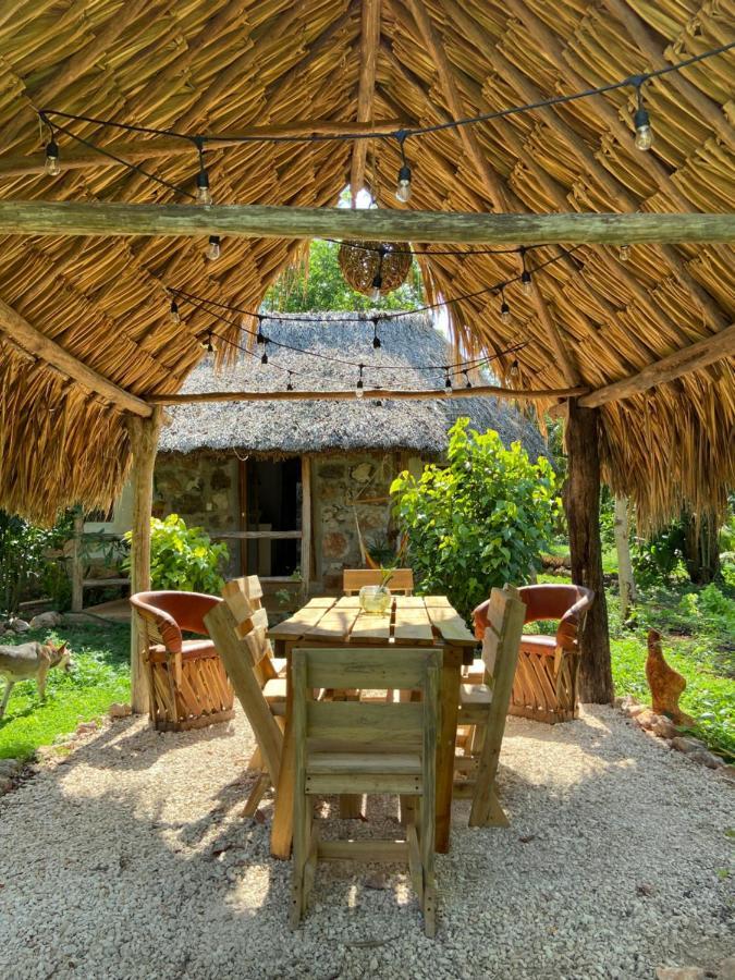 Encantadora Villa Maya Tradicional En Rancho Agroecologico Tzucaceb 외부 사진